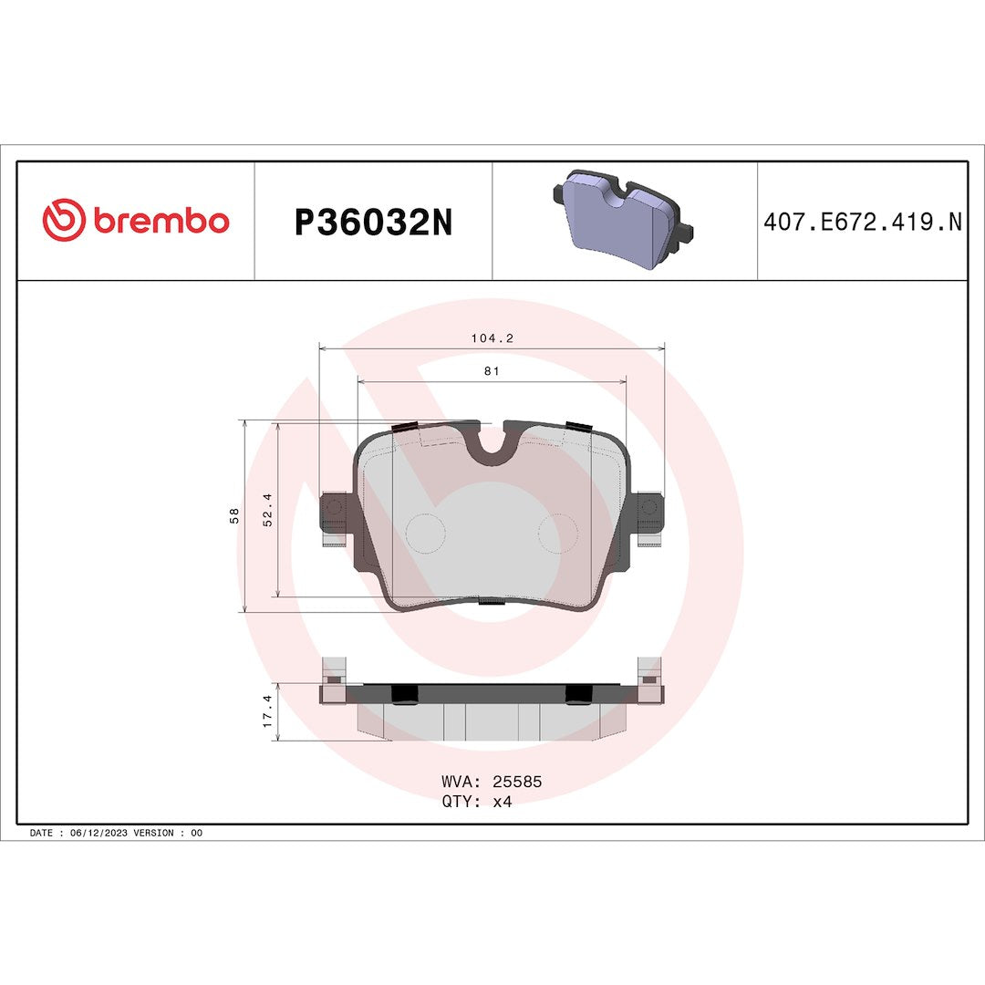 Brembo P36032n Brake Pad||p36032n_Drw.Jpg||90||brmp36032n||1753105