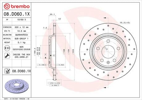 Brembo 08d0601xc02 Brake Rotor||08d0601xc02.Jpg||85||brm08d0601x||1684164