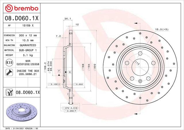 Brembo 08d0601xc02 Brake Rotor||08d0601xc02.Jpg||85||brm08d0601x||1684164