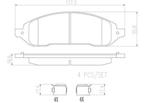 Product of Brembo P56092N Brake Pad - Set Of 4 