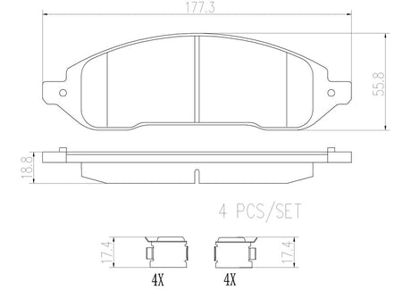 Product of Brembo P56092N Brake Pad - Set Of 4 