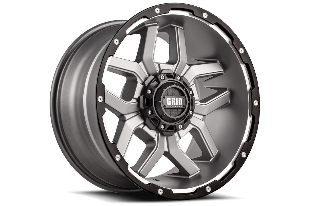 Product of Grid Wheels 18x9 Anthracite Gray With Black Lip Wheel - Not Applicable Bolt Pattern 
