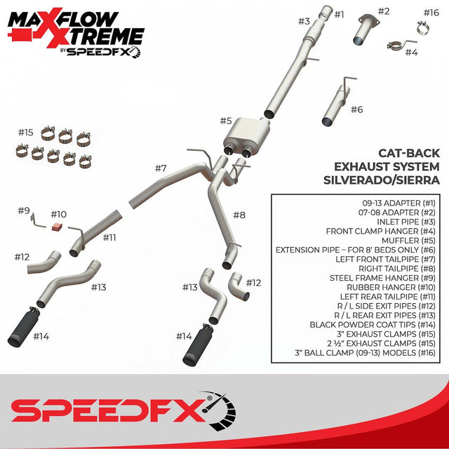 Product of SpeedFX 50100 MaxFlow Xtreme Cat Back System Single Exhaust System Kit 