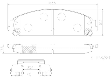 Product of Brembo P11017N Brake Pad - Set Of 4 