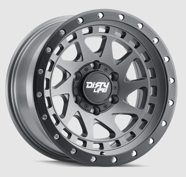 Product of Dirty Life Race Wheels 17x9 Graphite With Black Lip Wheel - 6x5.50 Bolt Pattern 