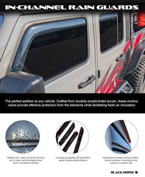 Product of Black Horse Offroad 1494811IN Inside Channel Rainguard 