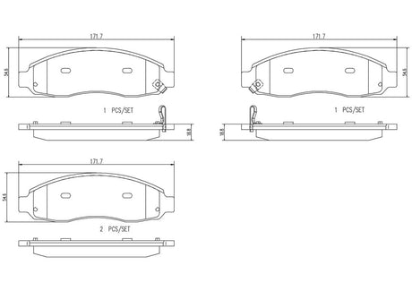 Product of Brembo P18030N Brake Pad - Set Of 4 