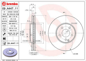 Product of Brembo 09A44711C02 Vented 1 Piece Brake Rotor 