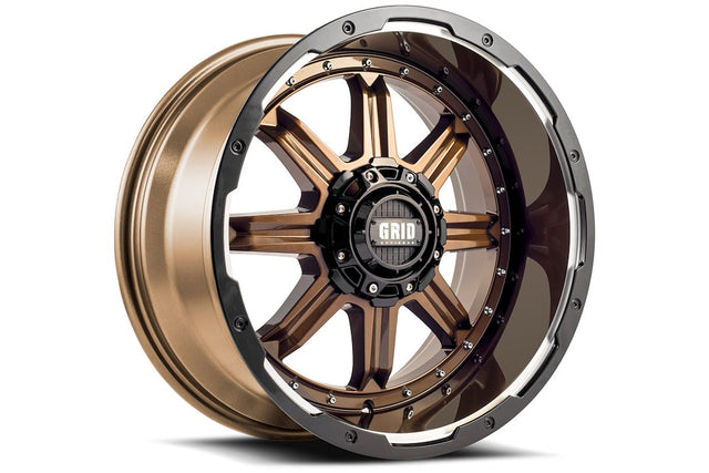 Product of Grid Wheels 20x10 Bronze With Black Lip Wheel - 5x5.90 Bolt Pattern 