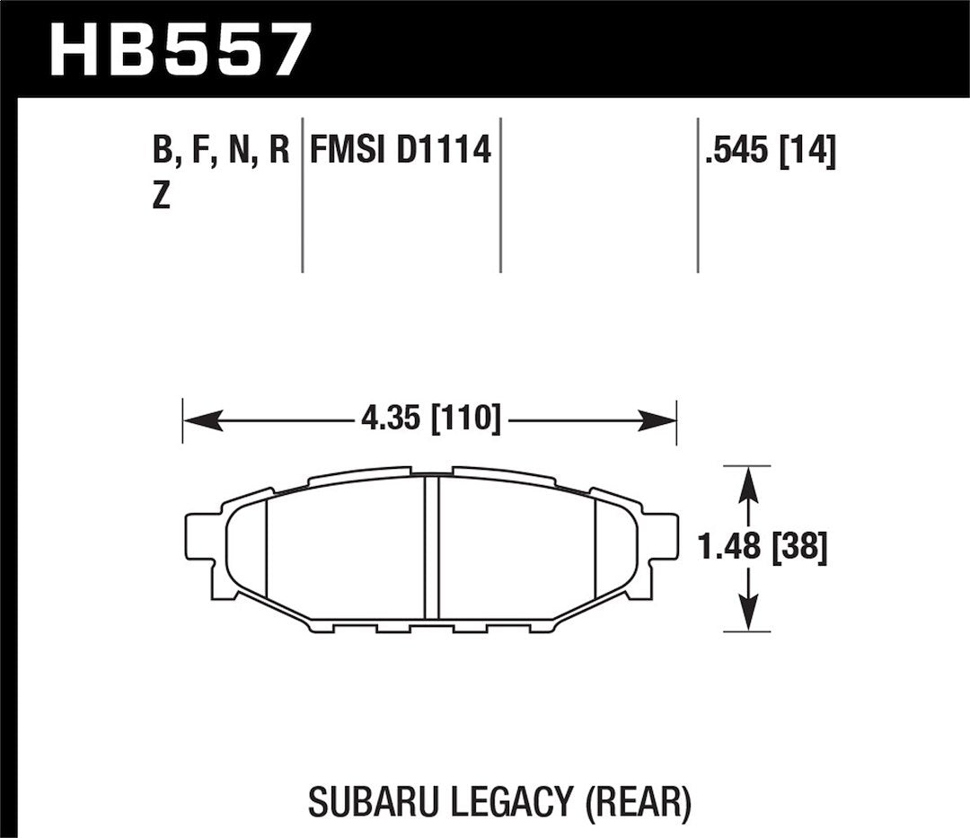Product of Hawk Performance HB557B.545 Performance/ Street Brake Pad - Set Of 4 