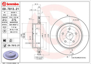 Product of Brembo 09781321C02 Vented 1 Piece Brake Rotor 