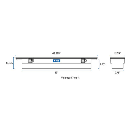 Product of UWS TBS-63-SL-LP Slim Line Low Profile Toolbox 