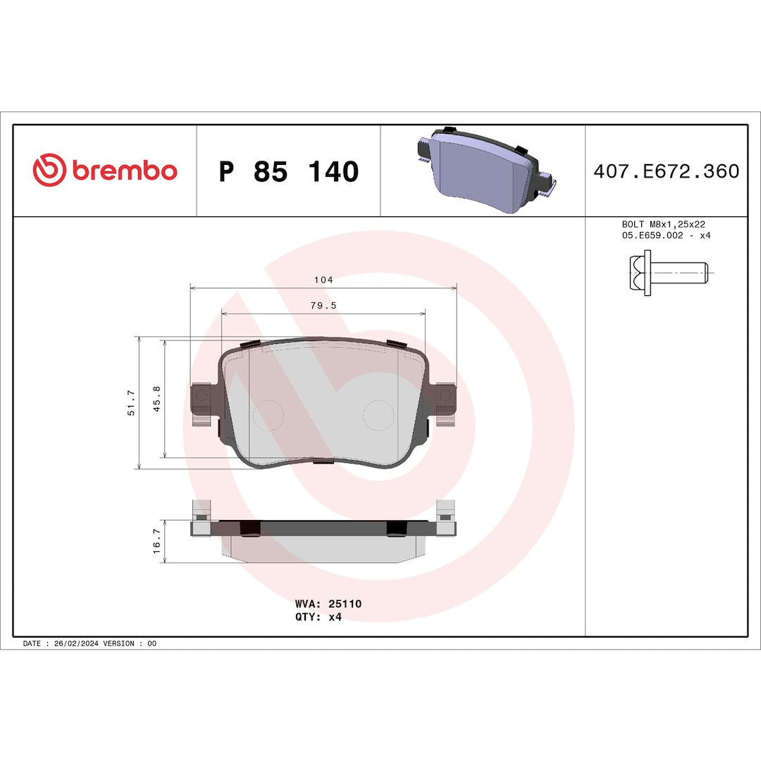 Brembo P85140 Brake Pad||p85140_Drw.Jpg||88||brmp85140||1754446