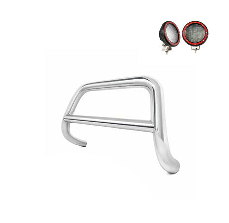 Product of Black Horse Offroad BB111004SS-PLFR Bull Bar  with skid plate 