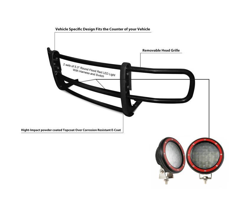 Black Horse Offroad 17ft20ma-Plfr Grille Guard||||95||blk17ft20mafr||2007183