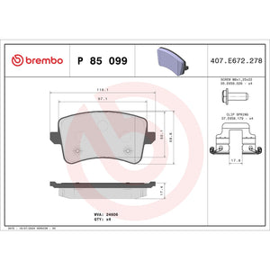 Brembo P85099 Brake Pad||p85099_Drw.Jpg||87||brmp85099||1754333