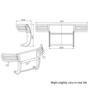 Product of Black Horse Offroad 17A096400MSS-PLFB Grille Guard  