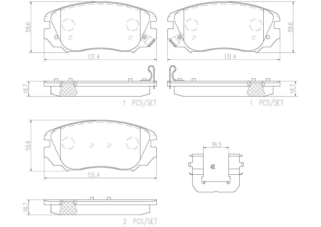 Product of Brembo P59054N Brake Pad - Set Of 4 