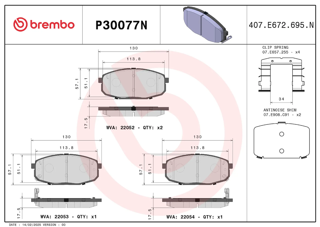 Brembo P30077n Brake Pad||p30077n_1.Png||86||brmp30077n||2104590