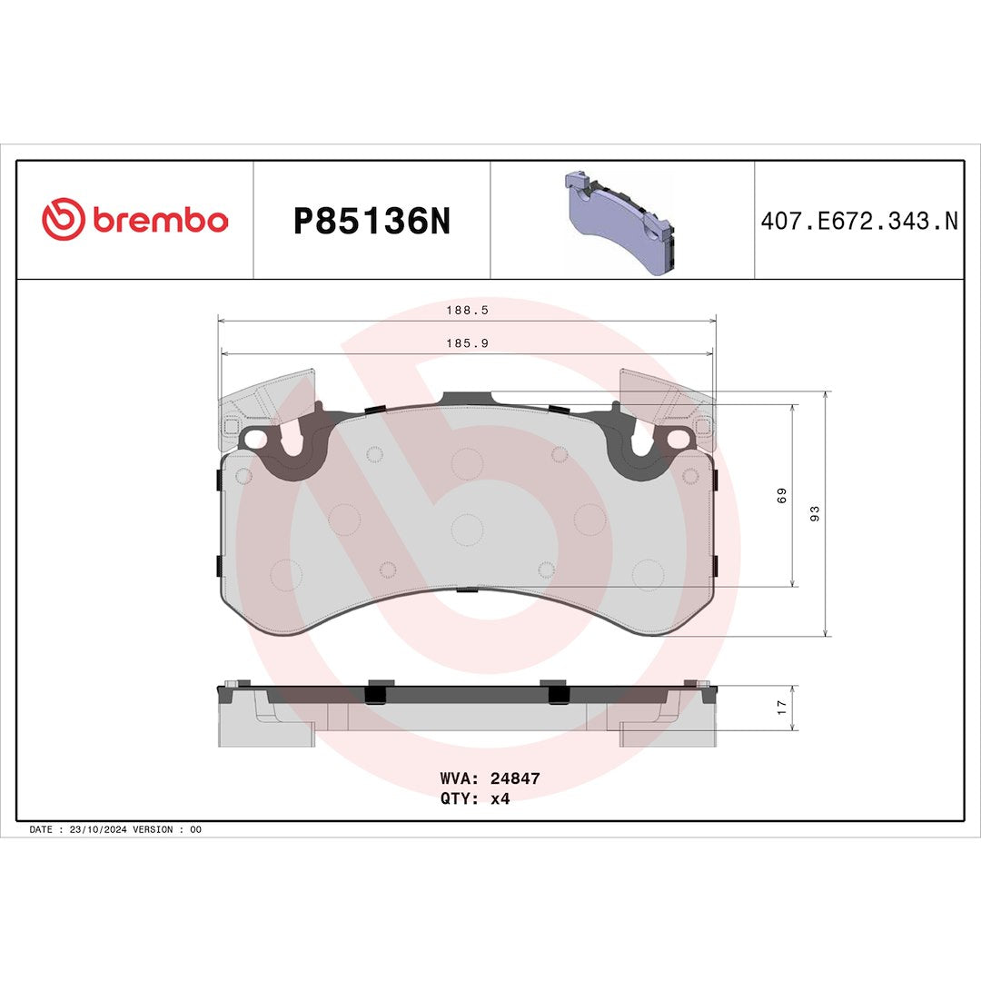 Brembo P85136n Brake Pad||p85136n_Drw.Jpg||87||brmp85136n||1754441