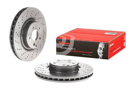 Product of Brembo 09982511C02 Vented Cross Drilled 1 Piece Brake Rotor 