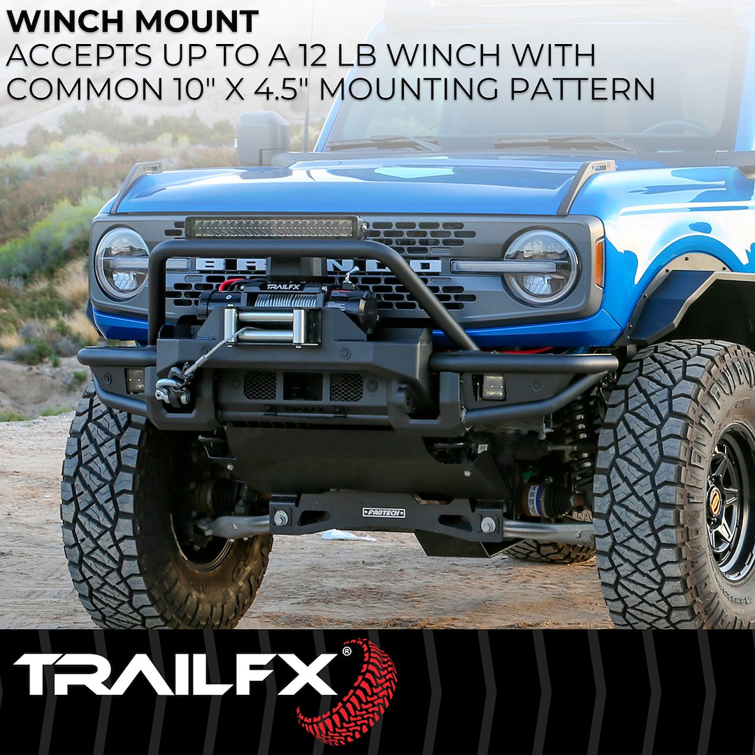 Product of TrailFX BR002T TrailFX Bronco Products Steel Matte Powder Coated Bumper 