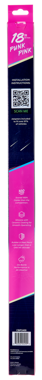 Scrubblade Cbp1800 Windshield Wiper Blade||punk Pink 18 Back.Png||88||scrcbp1800||1522883