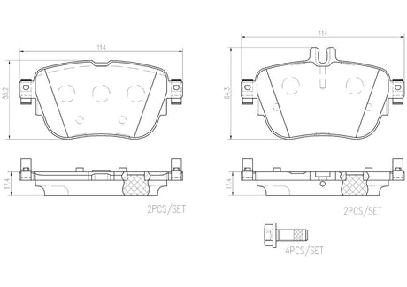 Product of Brembo P50136N Brake Pad - Set Of 4 