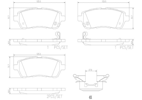 Product of Brembo P16013N Brake Pad - Set Of 4 