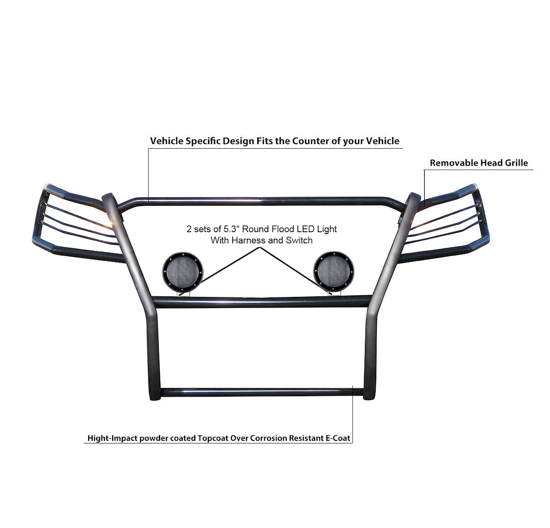 Product of Black Horse Offroad 17FP10MA-PLFB Grille Guard  