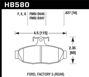 Hawk Performance Hb580f.627 Brake Pad||hb580.Jpg||86||h27hb580f627||2215942
