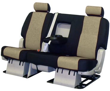 Product of Coverking CSC2S9DG9390 Custom Taupe Center/ Black Sides Spacer Mesh Seat Cover 