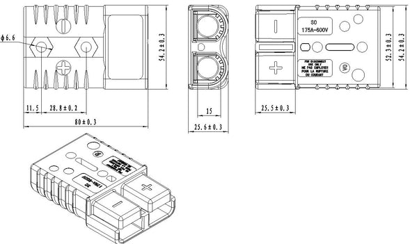 Bulldog Winches 20133 Winch Power Cable Connector||20133_2.Jpg||87||bdw20133||1786044