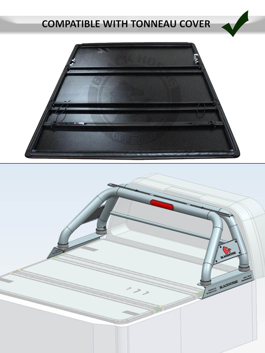 Product of Black Horse Offroad RB002SS Tubular Polished Steel Truck Bed Bar 