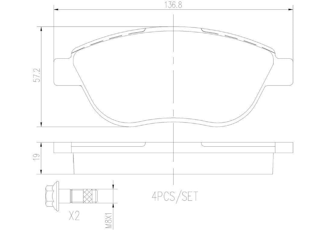 Product of Brembo P23119N Brake Pad - Set Of 4 