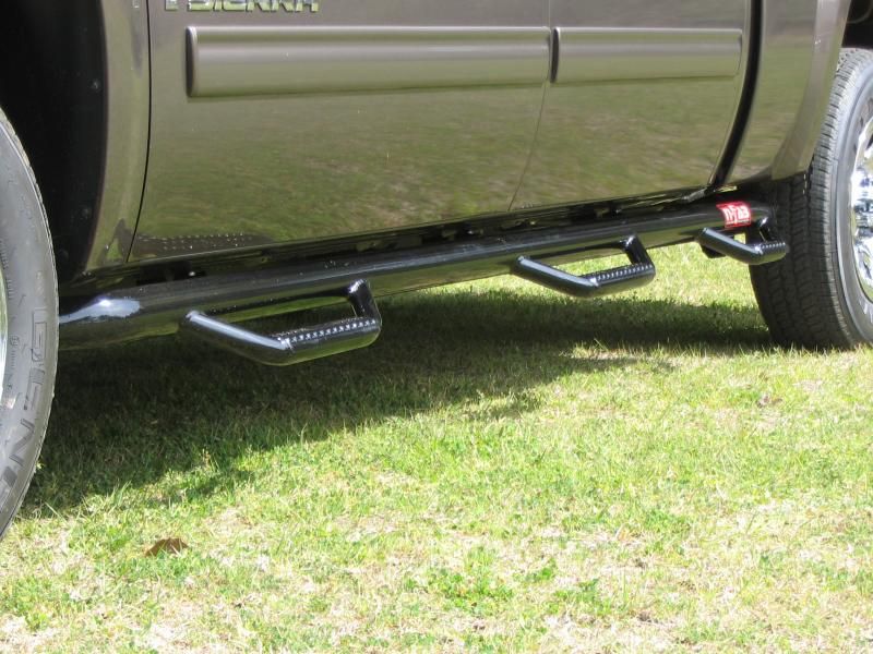 Product of N-Fab C07100CC-6 Black Gloss Powder Coated Round Nerf Bar - Truck Wheel To Wheel 