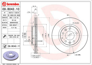 Product of Brembo 09B04211C02 Vented 1 Piece Brake Rotor 