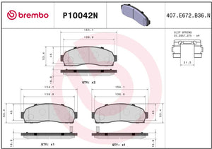 Brembo P10042n Brake Pad||p10042n_R.Jpg||86||brmp10042n||2091782
