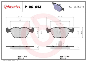 Product of Brembo P06043 Brake Pad - Set Of 4 