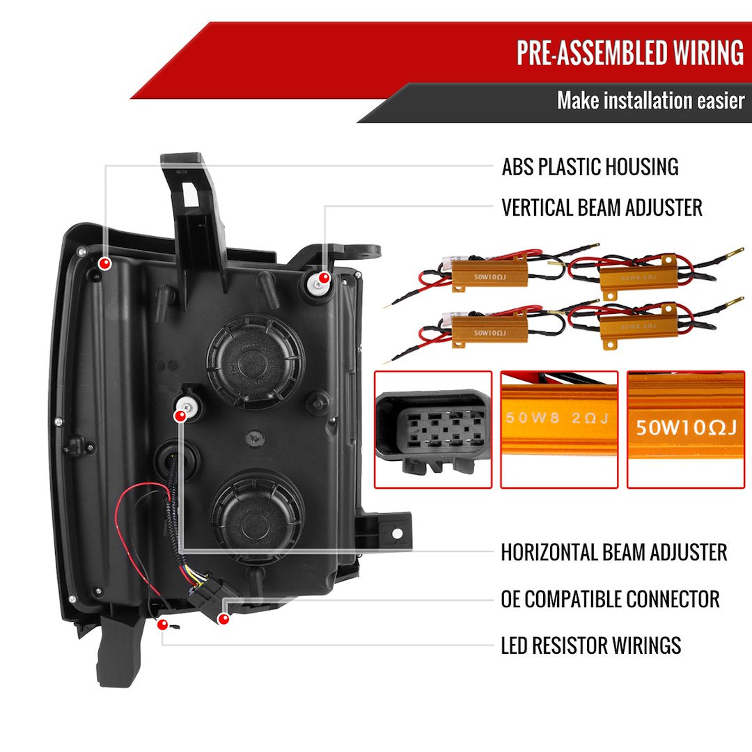 Spec-D Tuning 2lhp-Siv1525jm-Sq-Tm Headlight Assembly||||91||sdt1525jmsqtm||1918784