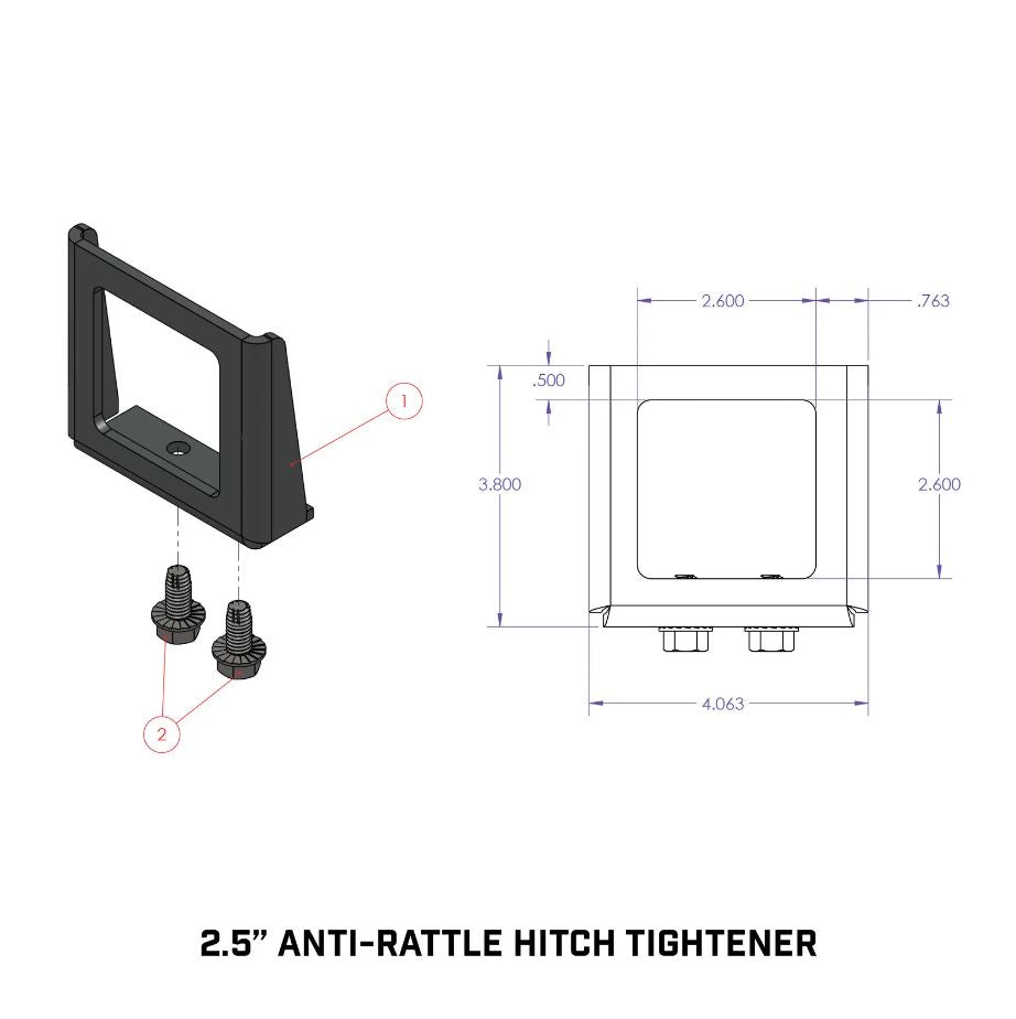 Receiver Rattle Hack Gen-Y Hitch GH-102230 Trailer Hitch Receiver Tube Anti Rattle Bracket ...