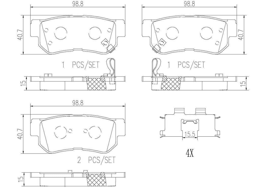 Product of Brembo P30014N Brake Pad - Set Of 4 