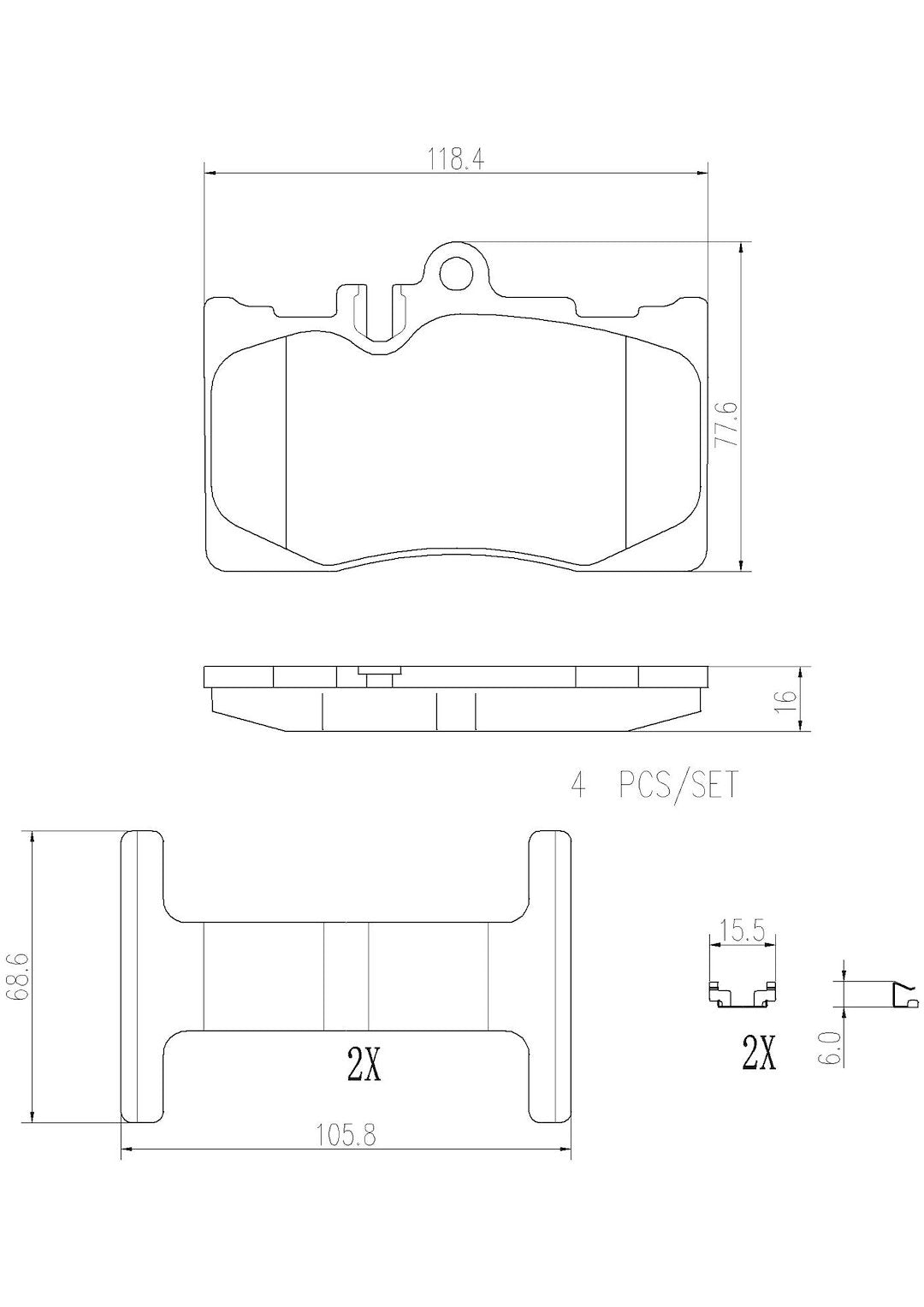 Product of Brembo P83058N Brake Pad - Set Of 4 