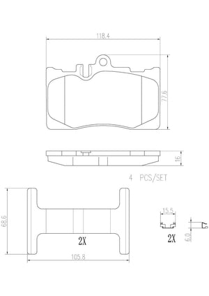 Product of Brembo P83058N Brake Pad - Set Of 4 