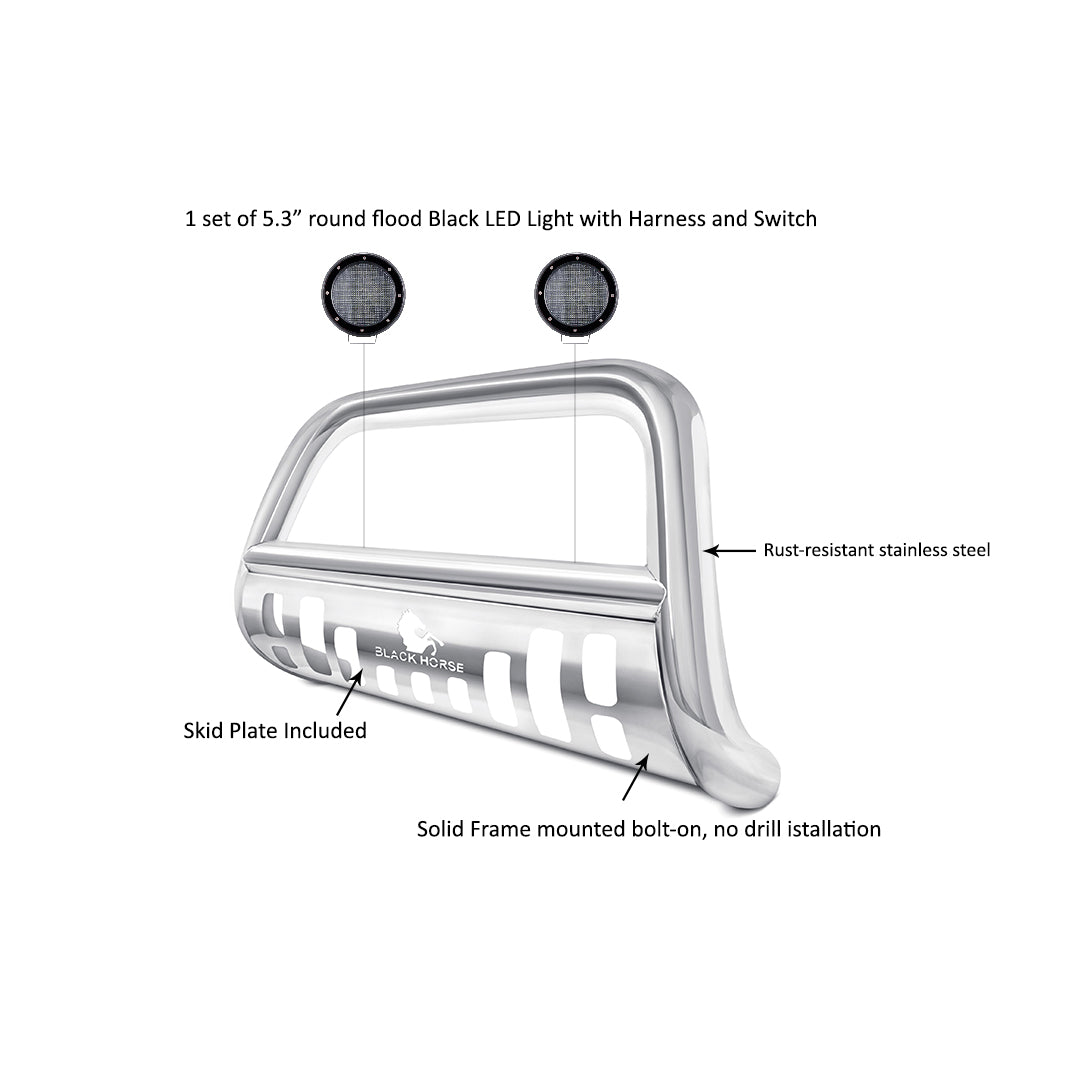 Product of Black Horse Offroad BBTY920-SP-PLFB Bull Bar  with skid plate 