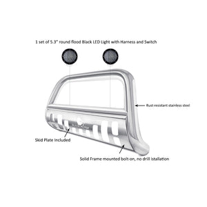 Product of Black Horse Offroad BBTY920-SP-PLFB Bull Bar  with skid plate 