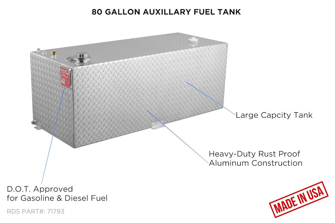 Product of RDS Tanks 71793 Diesel/ Gasoline Liquid Transfer Tank 80 Gallon Rectangular 