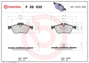 Product of Brembo P06030 Brake Pad - Set Of 4 