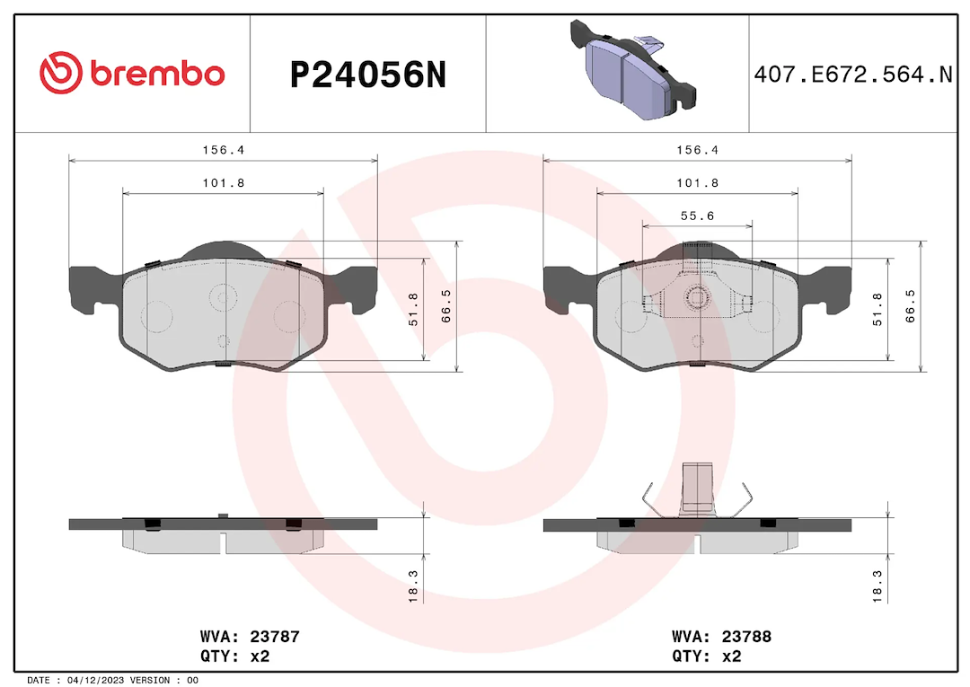 Brembo P24056n Brake Pad||p24056n_1.Png||86||brmp24056n||2104530