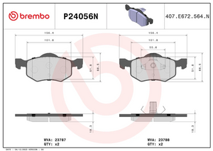 Brembo P24056n Brake Pad||p24056n_1.Png||86||brmp24056n||2104530